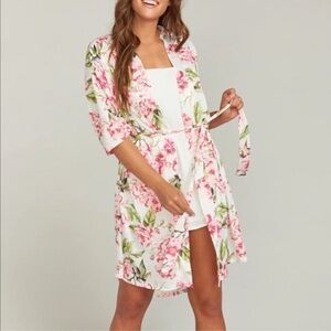 Show Me Your MuMu Floral Robe - Pink and Green
